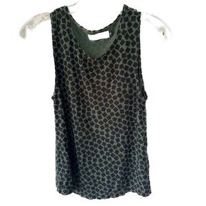 Ava Sky Fight Eel Women's Flowy Hawaiian Green Black Tank Top Beachy Casual XS